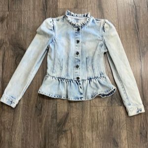 Rebecca Taylor denim jean peplum jacket